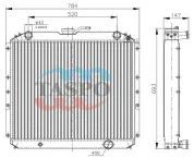 Радиатор водяной УРАЛ-5323,4320 (двигатель ЯМЗ) 2хd=42,1хd=50