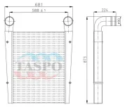 Охладитель наддувочного воздуха (ОНВ) УРАЛ-4320,43206,УРАЛ Некст (дв.ЯМЗ 536.02 10)