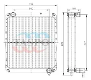 Радиатор водяной МАЗ-103,104 (дв.OМ906LA,Deutz.ММЗ Д-260.5Е2.71)