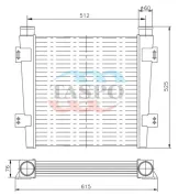 Охладитель наддувочного воздуха ОНВ ПАЗ-4230,Аврора (дв.Cummins-D180) 470х520х570; 2 прямых выхода ф60