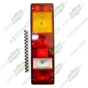 Фонарь задний КАМАЗ,МАЗ,УРАЛ левый 24в 450Х130 6 контактов (байонет сзади)