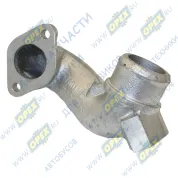 Патрубок кривой (2 изг. алюм.) ф58 L=210 2 ромбич. флан. 44х70 2 отв. М8х1,25/65х98 2 отв. ф11 теплообменника