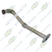 Патрубок (хром) ф25 L=410; 1 ромбич.фланец 2отв.ф9/под шланг ф34, гибкая (гофр) слива ма