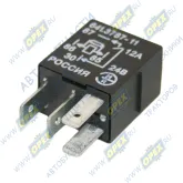 Реле 24В 12А;4 плоские клеммы(узкое) МАЗ,КАМАЗ без кронштейна с диодной защитой