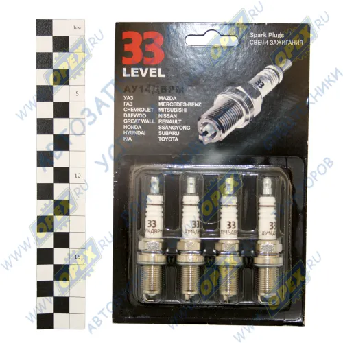 АУ14ДВРМ Свеча зажигания ЗМЗ-40524 Евро-3 (комплект 4шт); (блистер - 4 шт) 33LEVEL
