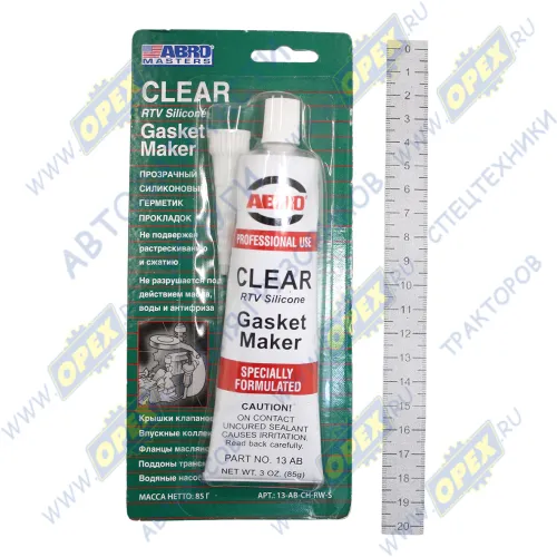 13-AB-CH-RW-S Герметик прокладка; силиконовый 85г Китай (ПРОЗРАЧНЫЙ) ABRO