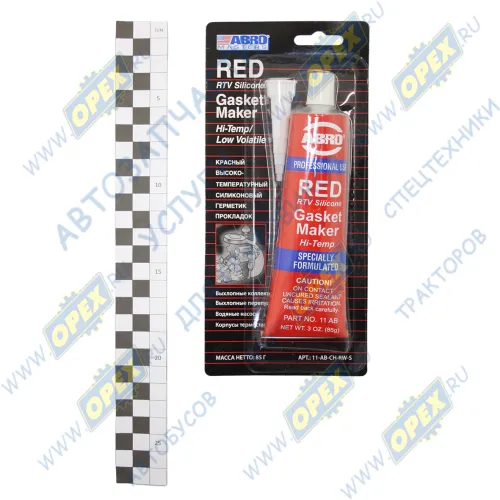 11-AB-CH-RW-S Герметик высокотемпературный; красный +300°C, 85г (Китай) ABRO