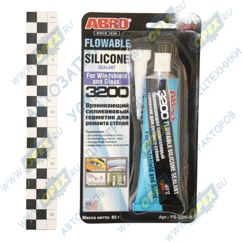 FS-3200-R Герметик проникающий силиконовый для ремонта стекол; (85 г) ABRO