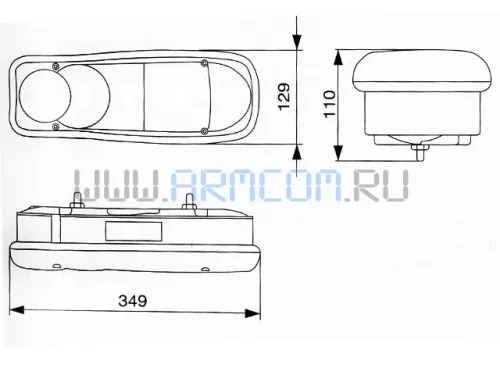 190762 Фонарь задний !правый разъем сзади\ RVI Premium/Mascott,Volvo FE/FL AMSH