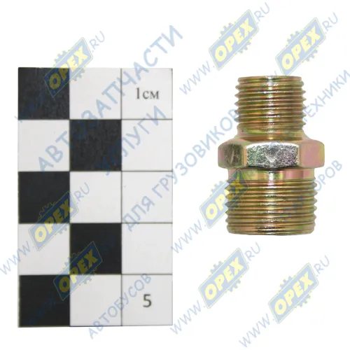 ATD803248 Фитинг (штуцер) прямой Рнар.=М14х1,5/М18х1,5 К=19 L=30 (прям./конус) STANDART ATD1