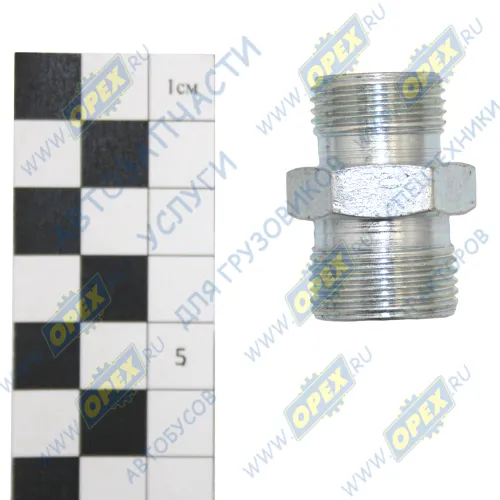 ATD803156 Фитинг Штуцер Рнаруж=М20х1,5/М22х1,5 К=24 L=35 (внутр.конус/внутр.конус) (конус 60° for RUSSA) [24/27 S24] ATD1