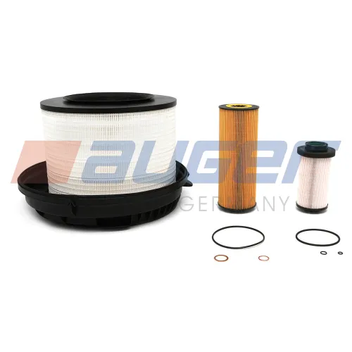 112520 Комплект фильтров (3шт) для ТО (МАСЛЯНЫЙ, ТОПЛИВНЫЙ, ВОЗДУШНЫЙ) MB Actros (A5410900151, A5411800209, A0040942404) MB Actros MP2/MP3 (2002-2021); новый номер Auger