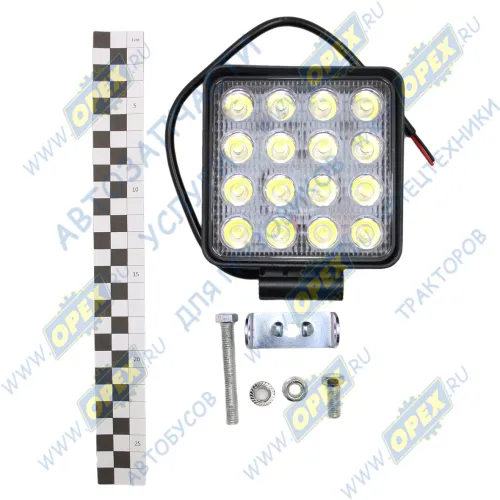 AE48S-16LED-55PC Фара рабочего света (ближний) светодиодная КВАДРАТНАЯ 48 вт; 48 вт ближний, 16 диодов,(110х55х140) 12/24V AVTOELECTRICA1