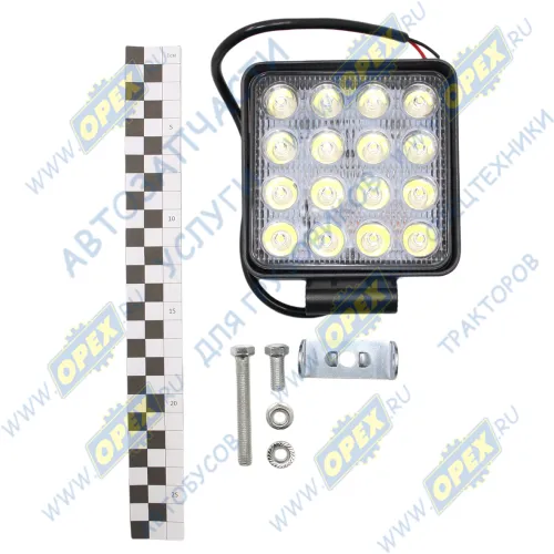 AE48S-16LED-55HC Фара рабочего света (дальний) светодиодная КВАДРАТНАЯ 48 вт; 48 вт дальний, 16 диодов,(110х55х140) 12/24 В AVTOELECTRICA1