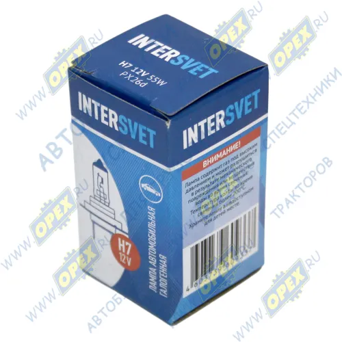 H7-12-55 Лампа накаливания 12V 55W; H7 (PX26d) MB Accelo (2003-2020), VOLVO LCV (1970-2020) MAN LCV (1970-2020), MB Accelo (2003-2020), VOLVO LCV (1970-2020); (INTERSVET) AVTOELECTRICA