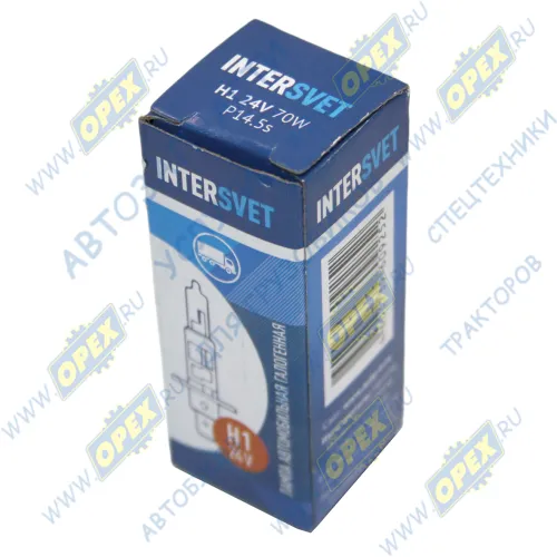 H1-24-70 Лампа накаливания 24V 70W; H1 (P14.5s) DAF SB (1974-2021), MAN TGA (2000-2021), MB Citaro (O 530) (1998-2021), RVI C (2013-2021), SCANIA P-, G-, R-, T; (INTERSVET) AVTOELECTRICA