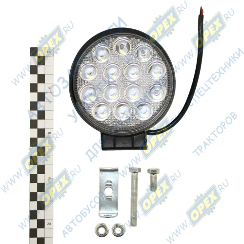 AE42R-14LED-42PC Фара рабочего света светодиодная КРУГЛАЯ 42 вт; 42 вт ближний 14 диодов, (115х42х142)12/24V AVTOELECTRICA1