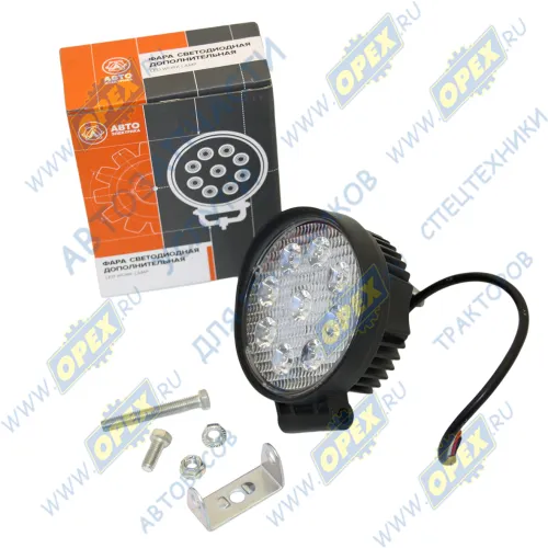 AE27R-9LED-55HC Фара рабочего света светодиодная КРУГЛАЯ 27 вт (дальний свет); 9 диодов, (115х55х142) 12/24V AVTOELECTRICA