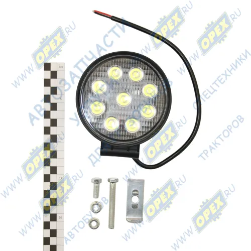 AE27R-9LED-55PC Фара рабочего света светодиодная КРУГЛАЯ 27 вт (ближний свет); 9 диодов, (115х55х142) 12/24 В AVTOELECTRICA1