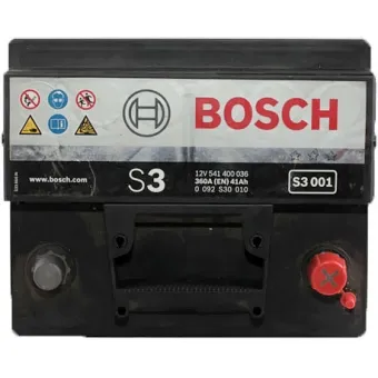 0 092 S30 010 Аккумулятор (АКБ) Обратная полярность 40 а/ч ASIA 187х128х223; S3 001 207х175х175; ("+" справа);12V - 41 А/ч 360А; S3 / Black Bosch