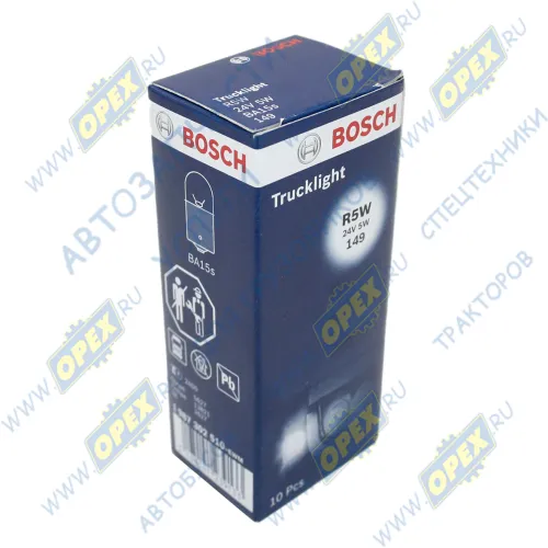 1 987 302 510 Лампа накаливания 24V 5W; R5W (BA15s - 1 контакт); Trucklight Bosch