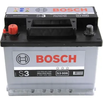 0 092 S30 060 Аккумулятор (АКБ) 1-прямая полярность 56 а/ч 242х175х190; S3 006 242х175х190; ("+" слева);12V - 56 А/ч 480А; S3 / Black Bosch6