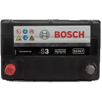 0 092 S30 170 Аккумулятор (АКБ) прямая полярность; S3 017 219х135х225; ("+" слева);12V - 45 А/ч 300А; S3 / Black Bosch