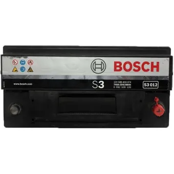 0 092 S30 120 Аккумулятор (АКБ) обратная полярность 88 а/ч 353x175x175 (низкий); S3 012 353х175х175; ("+" справа);12V - 88 А/ч 740А; S3 / Black Bosch