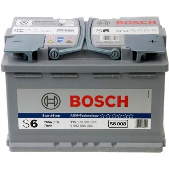 0 092 S60 080 Аккумулятор (АКБ) 0-обратная полярность 70 а/ч 278х175х190; S6 008 (AGM HighTec) 760А; S6 / SS Plus Bosch4