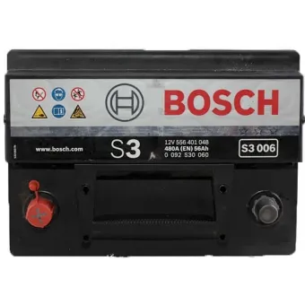 0 092 S30 060 Аккумулятор (АКБ) 1-прямая полярность 56 а/ч 242х175х190; S3 006 242х175х190; ("+" слева);12V - 56 А/ч 480А; S3 / Black Bosch