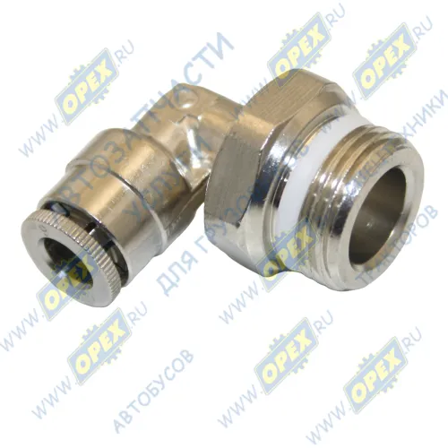 S6520 6-3/8 Фитинг (угольник); Рнаруж=М16х1,25 (3/8)/ трубка ф6мм К=19 L=30х30 Camozzi