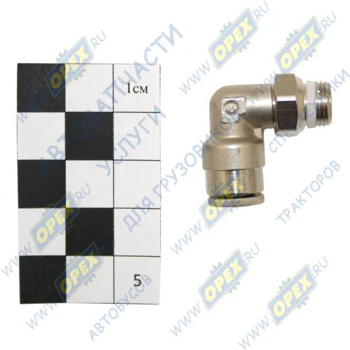 S65206-1/8 Фитинг (угольник); Рнаруж=1/8''/ трубка ф6мм; сталь L=27х27 Camozzi1