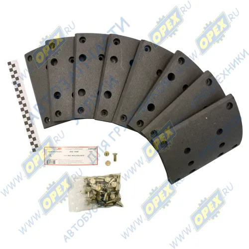 CMP6496 Накладка тормозная (410x223) МАЗ, MAN, MB (к-т) MAN Bus (1970-2020) MAN Bus (1970-2020); (8 накладок,64 закл.) задние CAMPAR2