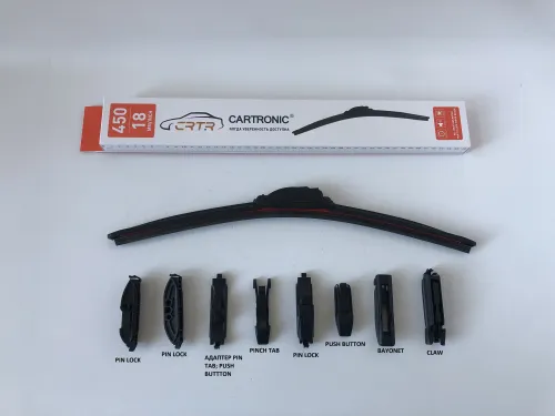 CRTR0133010 Щетка стеклоочистителя 450мм [18"]; бескаркасная премиум + набор адаптеров Cartronic