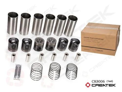 CK8006 Поршневая группа (на двигатель) дв. WP12 (поршень-6 шт, гильза-6 шт, палец-6 шт, стопор-12 шт, кольца поршневые - 18шт); (612600030024/612630020024/612630020152) CREATEK