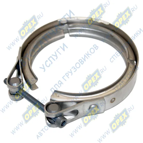 70819 Хомут турбокомпрессора V-образный зажим, ф104-112, INOX Cursor Stralis; Ø = 88,9 / L = 20, INOX Dinex