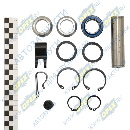 254.03.002 РМК вилки сцепления КАМАЗ ZF (16S) TGA/TGS/TGX MAN Bus (1970-2020); вал+подш.+ 2 сальн.+ 2 втулки +стопора+стоп. кольца (4 шт) DOKA