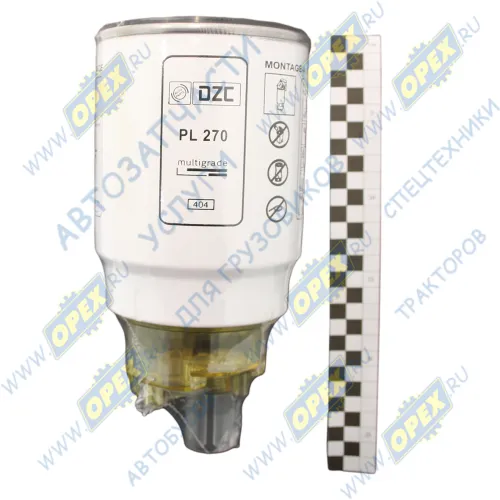 PL-270 Фильтр топливный сепаратора навинч. A=108 F= 80x3; G=1-14 UNS - 1B; H=150 с колбой PreLine PL270 DZC2