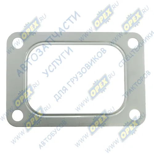 753.238 Прокладка (сталь) прямоуг. 135х92 внутр. 92х64 4 отв. ф11 турбокомпрессора TD121/122/123; D12C/D;F/FH/FL/FM12; F/FH16; RVI Elring