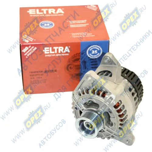 5122.3771-40 Генератор 14в (110-125А) ГАЗ-3302,УАЗ дв.УМЗ-4213,4216 шкив поликлиновой; 110А ELTRA