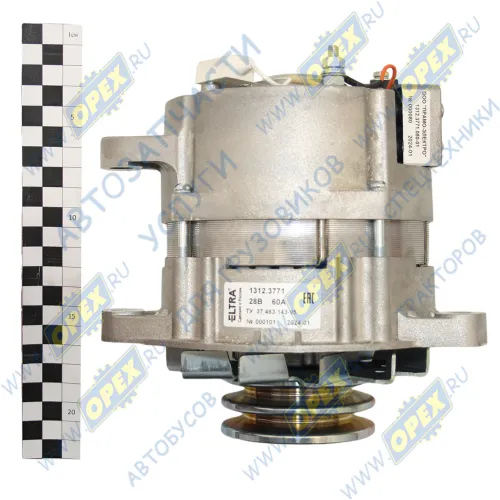 1312.3771 Генератор 28в КАМАЗ,МАЗ 2 ручья дв.ЯМЗ-236,238,КАМАЗ-740 MAZ (YAMZ 236, 238), KAMAZ; 60А (без доп.вывода фазы) (аналог Г273В1) ELTRA2