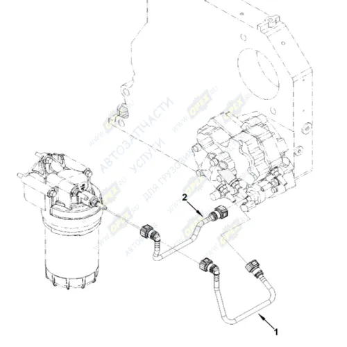 10036 Трубка топливная (от фильтра к ТНВД) Cummins ISF 3.8 4990465 HAFFEN1