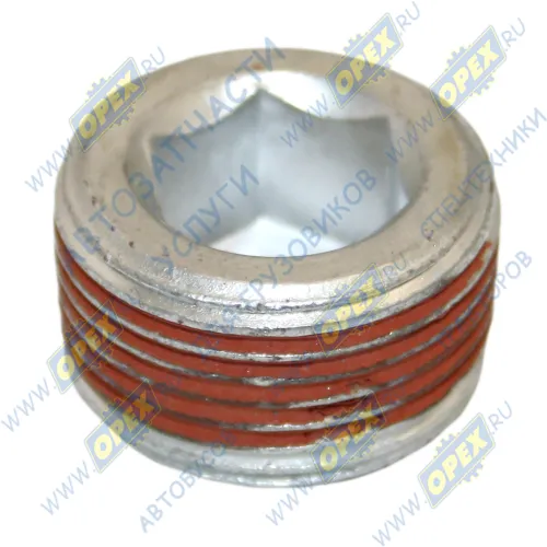 10308 Пробка (сталь) DIN906 М27х1,75 коническая h=16 под внутр.шестигр-к 14 блока цилиндров Cummins ISBe HAFFEN