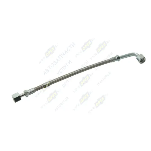 0773 Трубка (сталь) ф10 L=410 Г=М17+К21/Г=М17+К21; 1 фитинг 90 град.,в оплетке, турбины подающая Cummins ISBe185 HAFFEN