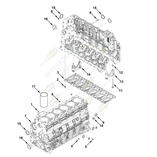 0033 Гильза цилиндра (ф107мм) (106x110x200) НОМ (дв.Cummins ISBe, ISDe) КамАЗ,ЛиАЗ,МАЗ,НефАЗ,ПАЗ) V=4.5,6.7; (110мм) HAFFEN2