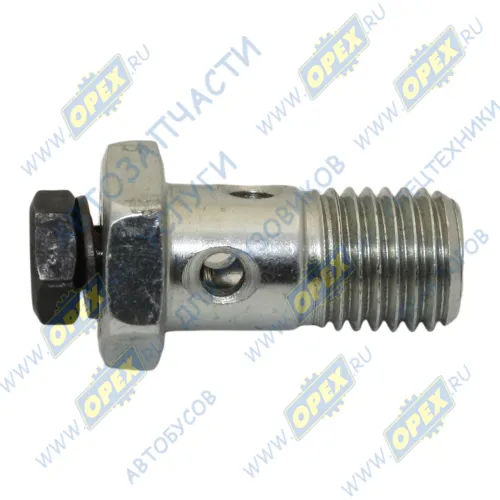 0654 Болт-штуцер М12х24х1,5 Р=13 К=17 2 скв. отв. ф3, в голов. болт штуцер М6х10х1 отв. ф1   Cummins EQB, ISBe, 6CT, ISLe HAFFEN2