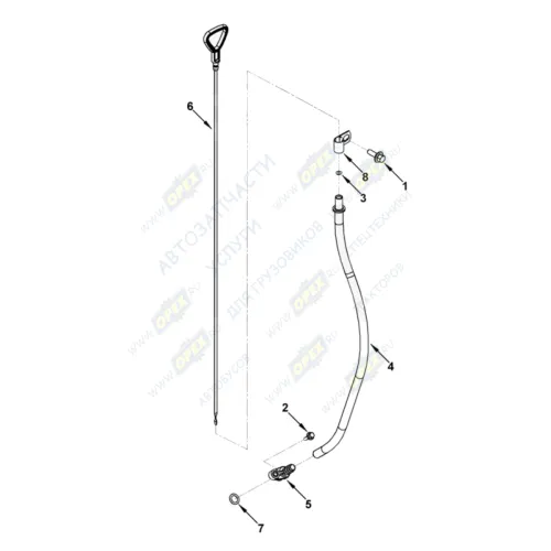0510 Щуп уровня масла Газель (Cummins ISF 2,8); (в сборе с трубкой) HAFFEN