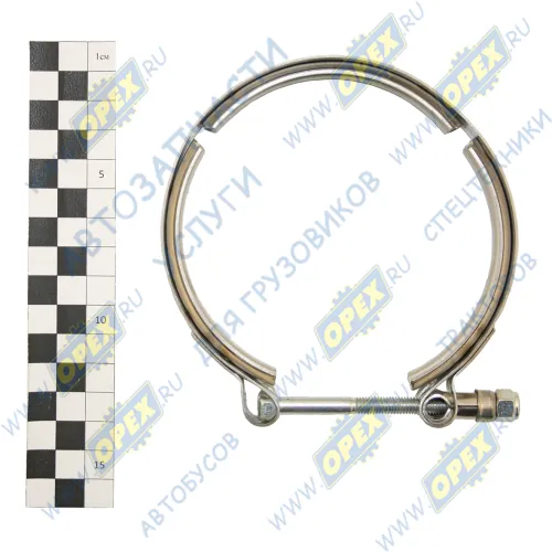 0676 Хомут турбокомпрессора V-образный зажим, ф105 мм КАМАЗ дв. Cummins 6СТ, ISLe HAFFEN