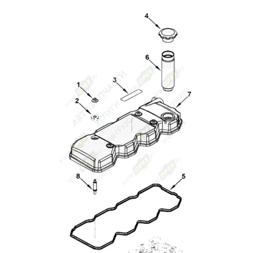 0473 Гайка C/И М8х1,25 h=9 К=13 с увелич. фланцем ф25 (каленая) крепления клапанной крышки (дв.Cummins 6ISBe) HAFFEN1