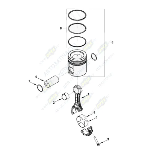 0236 Кольца поршневые STD; Cummins 6BT, 4BT; комплект на 1 поршень HAFFEN1